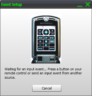 Event setup dialog