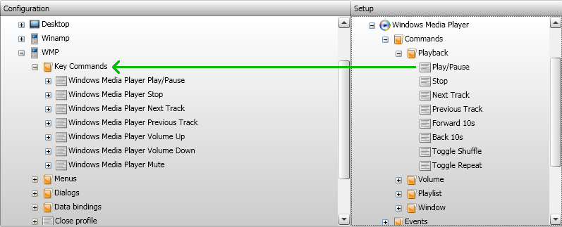 WMP commands example