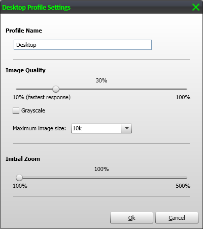 Desktop Settings Dialog