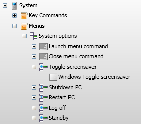 Command menu example